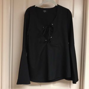 Lace up top with bell sleeves